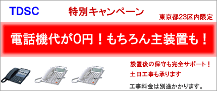 ビジネスホン電話機と主装置が０円！
